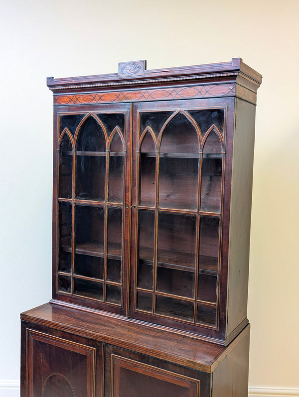 Antique Georgian Mahogany Bookcase Cabinet c.1800