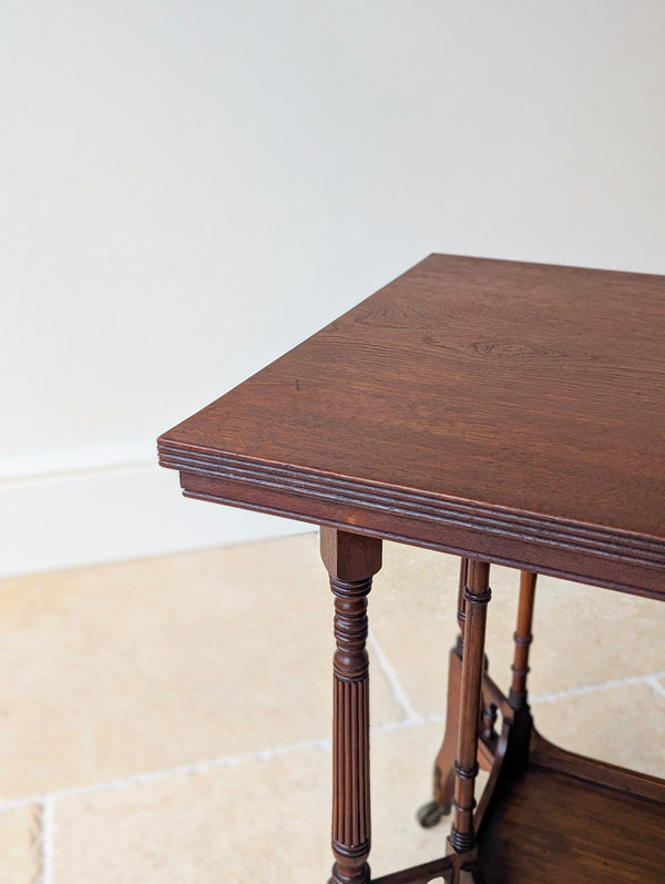 Antique Victorian Aesthetic Movement Mahogany Side Table by Gregory & Co c.1880