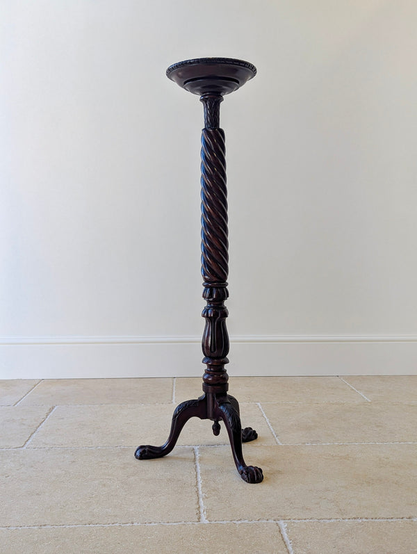 Antique Victorian Chippendale Revival Mahogany Torchère c.1880