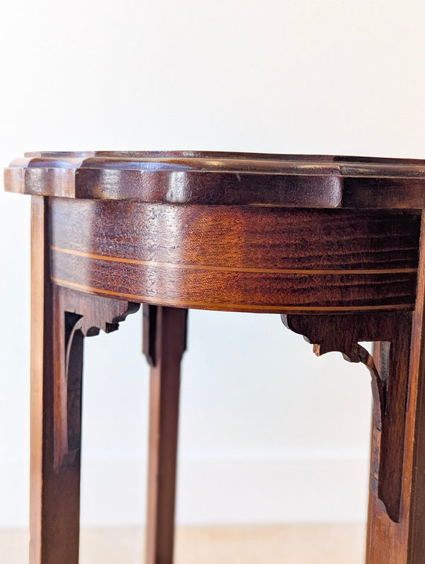 Antique Edwardian Inlaid Mahogany Torchère c.1905
