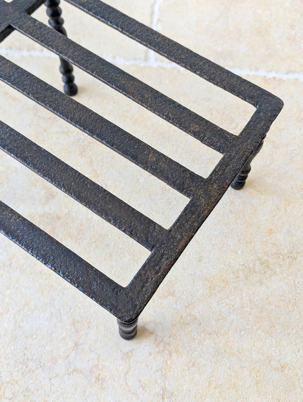 Antique Georgian Country-House Wrought Iron Hearth Footman c.1800