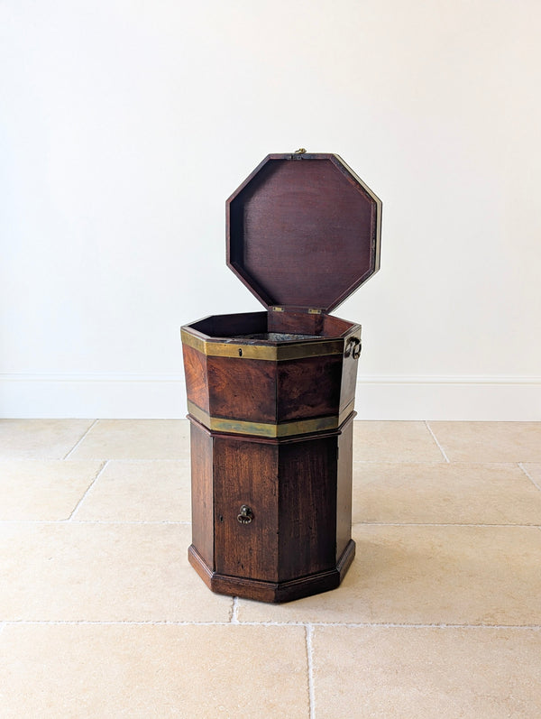 Antique George III Brass-Bound Mahogany Octagonal Cellaret c.1790