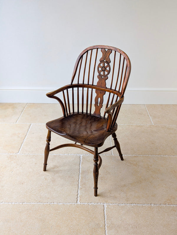 Antique George III Ash & Elm Wheelback Windsor Armchair c.1800