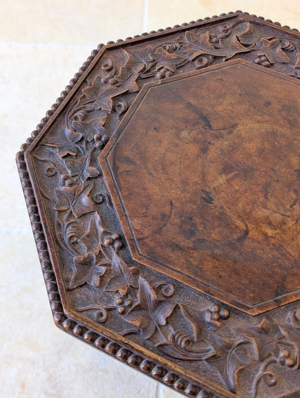 Antique Victorian Walnut Arts & Crafts Occasional Table c.1890