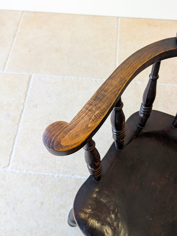 Antique Victorian Elm & Ash Captain’s Chair c.1890