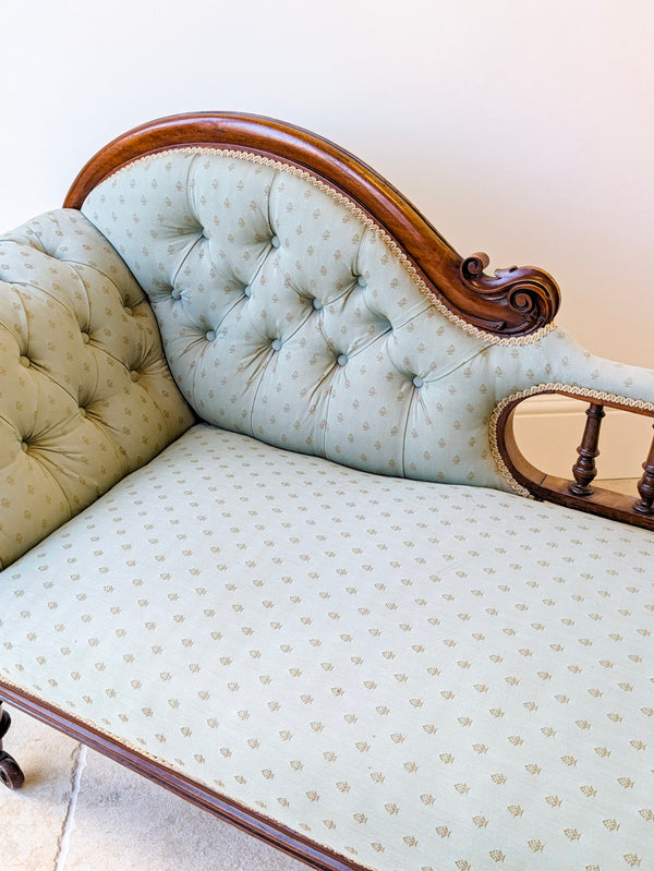 Antique Victorian Mahogany Chaise Longue c.1860