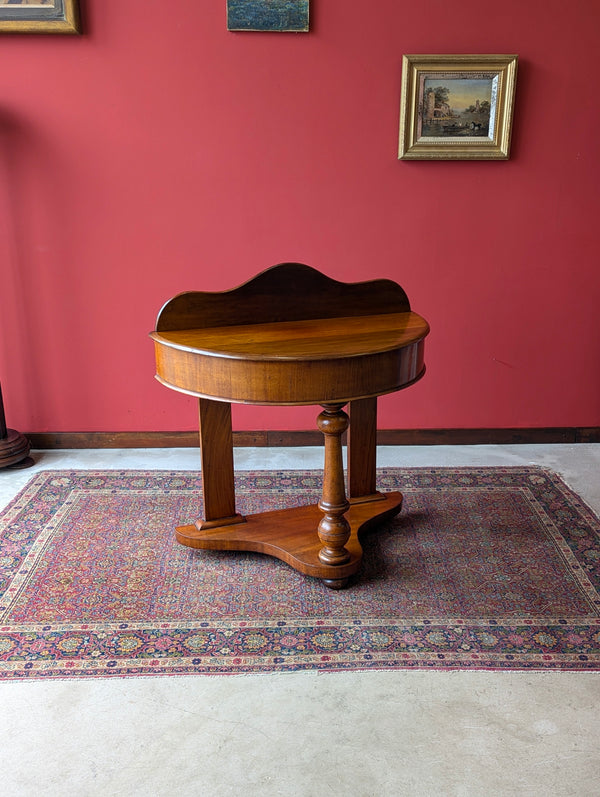 Antique Victorian Mahogany Demilune Console / Hall Table