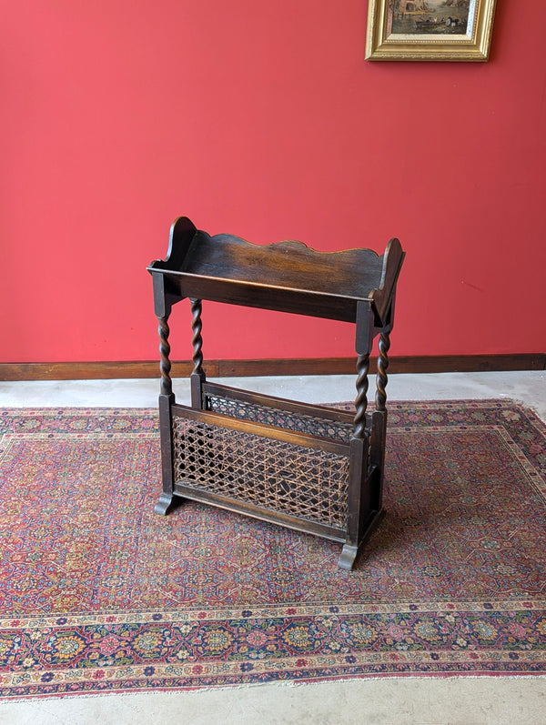 Antique Early 20th Century Oak Book Trough