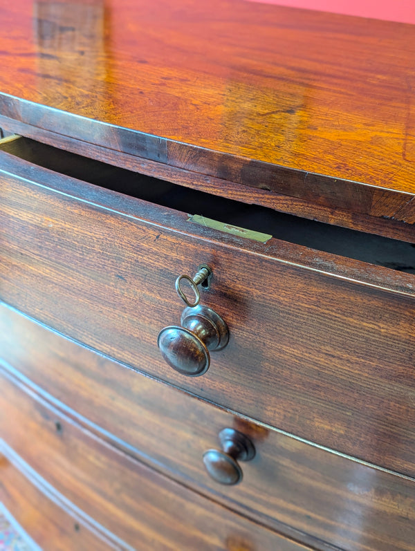 Antique Victorian Dark Mahogany Scotch Chest of Drawers