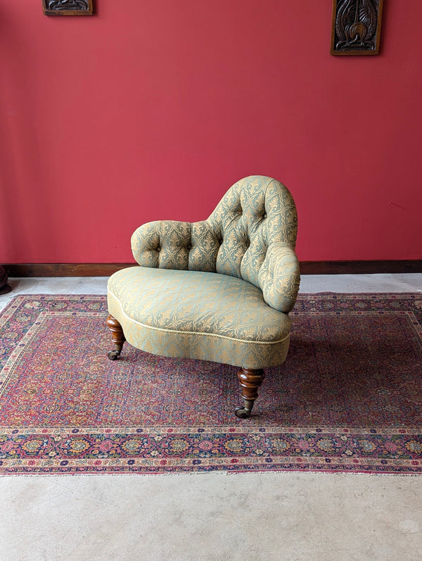 Antique 19th Century Mahogany Upholstered Easy Chair