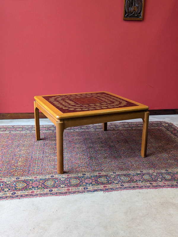 Mid Century Tile Top Square Teak Coffee Table