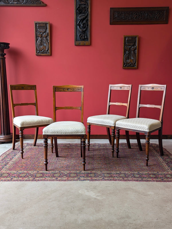 Set of 4 Antique Victorian Mahogany Dining Chairs