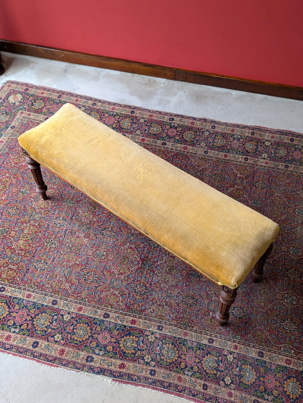 Antique Victorian Rosewood Upholstered Window Seat