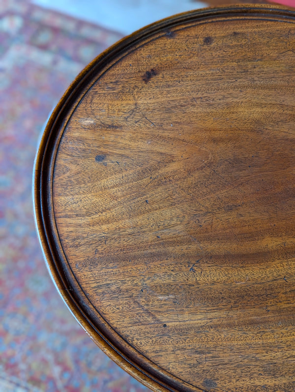 Antique Early Victorian Mahogany Circular Wine Table / Occasional Table