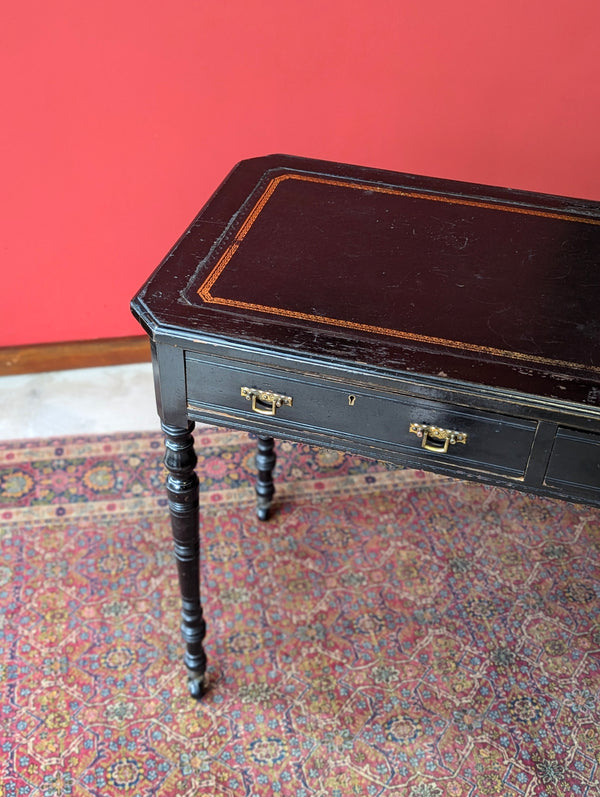 Antique Victorian Ebonised Aesthetic Movement Writing Table Desk