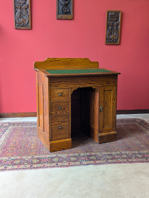 Antique Victorian Oak Clerks Desk / Writing Table / Hostess Stand