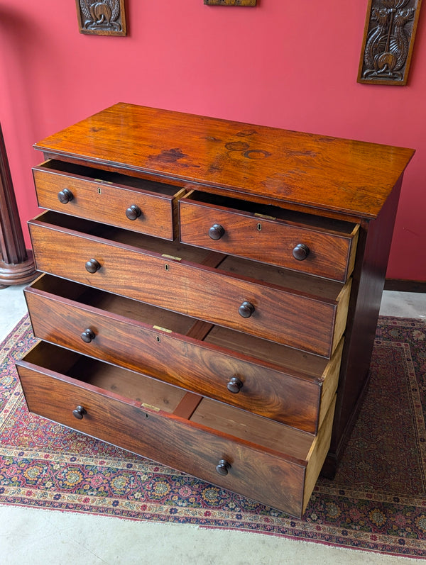 Antique Victorian Solid Mahogany Straight Front Chest of Drawers