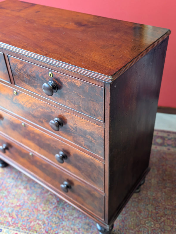 Antique Mid 19th Century Mahogany Chest of Drawers Circa 1850