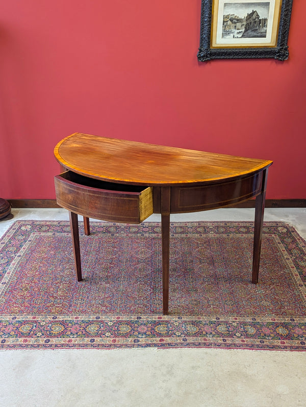 Antique Georgian Mahogany Demilune Console Table