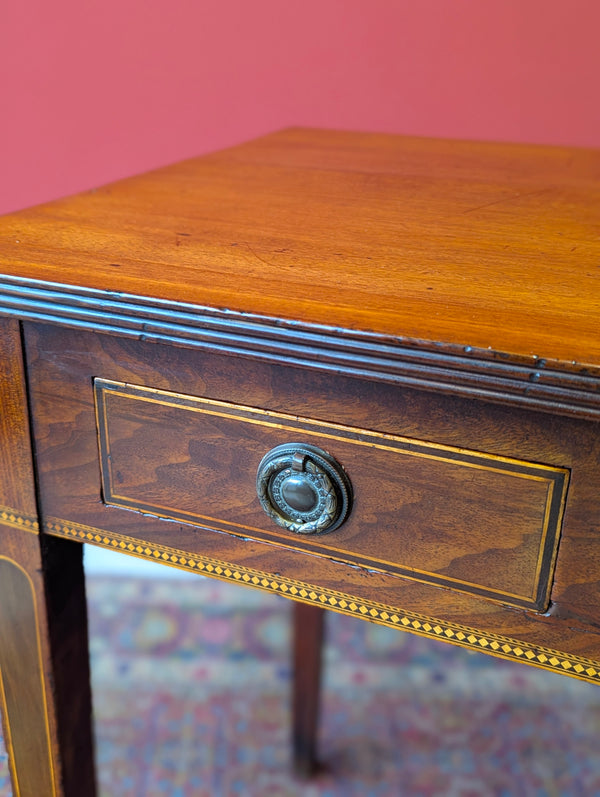 Antique Georgian Inlaid Mahogany Side Table / Writing Desk