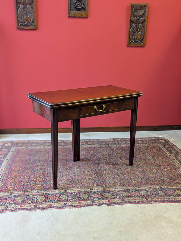 Antique Georgian Mahogany Fold Over Tea Table