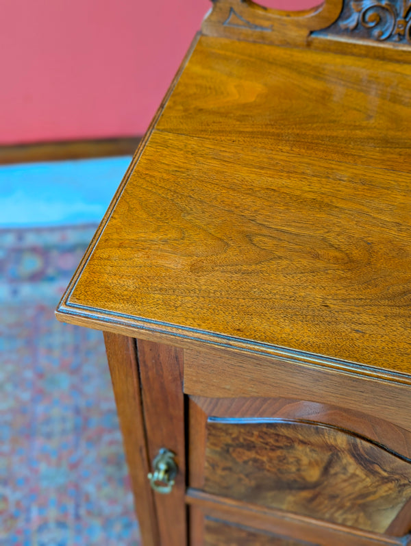 Antique Edwardian Walnut Pot Cupboard Bedside