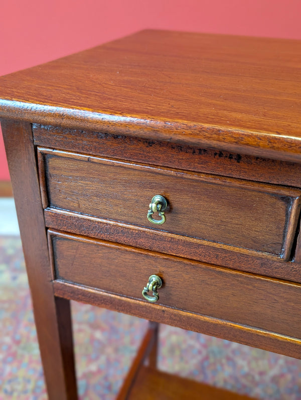 Antique Early 20th Century Side Table with Drawers / Bedside