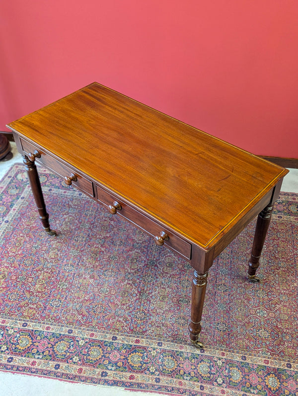 Antique Edwardian Inlaid Mahogany Writing Table Desk