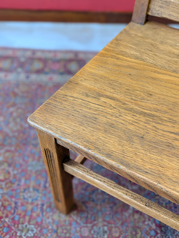 1930’s Oak Carved Portcullis / Westminster Side Chair