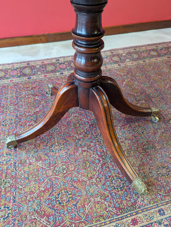 Antique 19th Century Mahogany Fold Over Pedestal Card Table