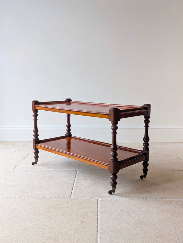 Antique Late Victorian Mahogany Two-Tier Serving Stand c.1880