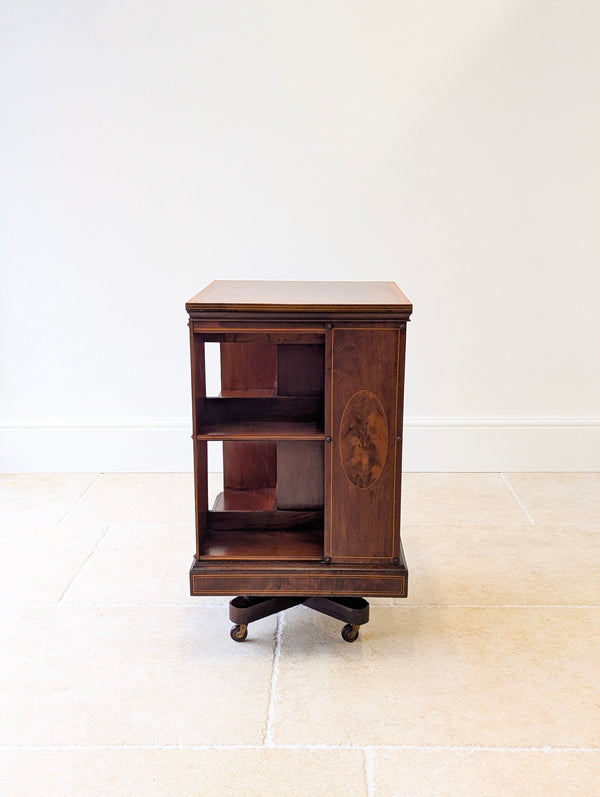 Antique Edwardian Inlaid Mahogany Revolving Bookcase c.1910