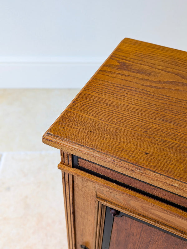 Antique Victorian Oak Bedside Cabinet c.1890