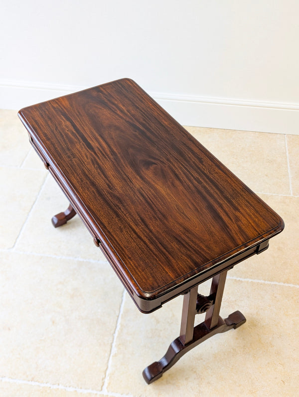 Antique Early Victorian Irish Mahogany Library Table by J. Kerr & Co c.1850