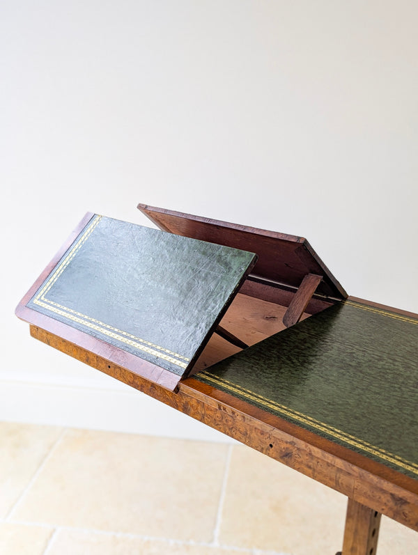 Antique George IV Burr Elm Adjustable Library Reading Table c.1830