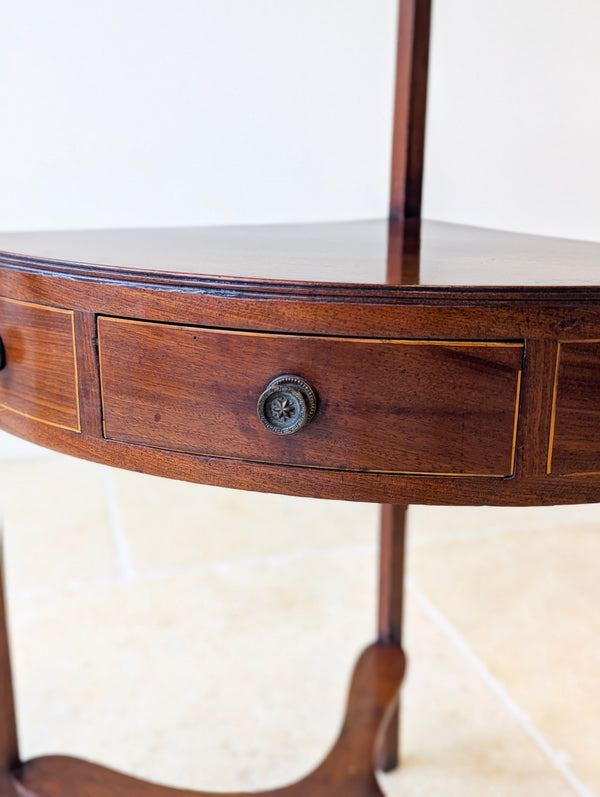Antique Edwardian Sheraton Revival Mahogany Corner Table c.1900