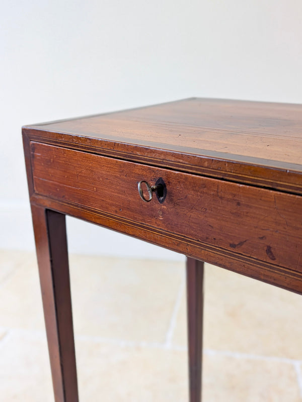 Antique Scottish Regency Satin Birch Table with Lateral Slide c.1810