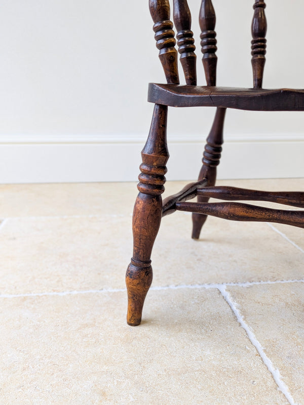 Antique Edwardian Elm & Beech Captain’s Chair c.1910