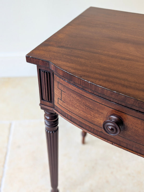 Antique Early 19th Century Mahogany Bow-Front Writing Table