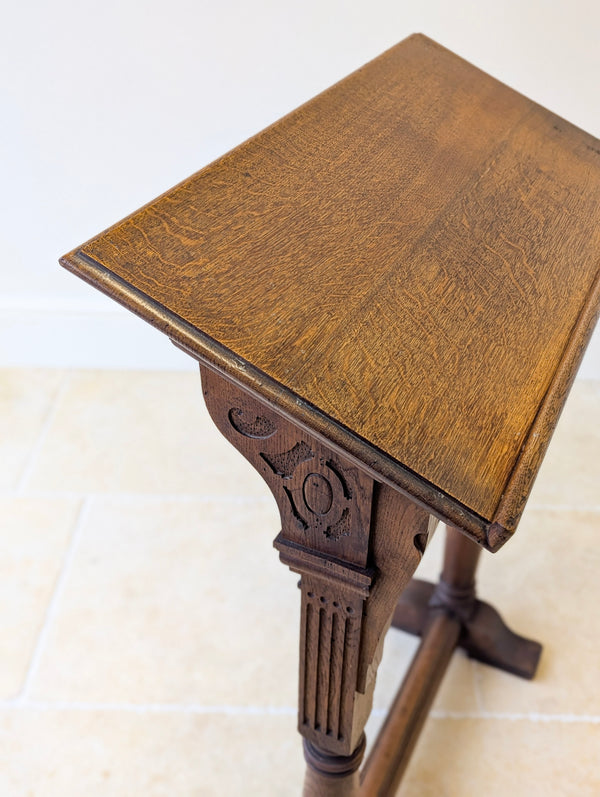 Antique Victorian Gothic Revival Oak Lectern c.1893