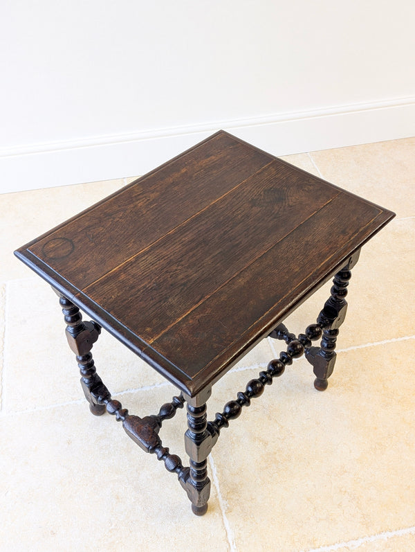 Antique English Oak Side Table c.1710