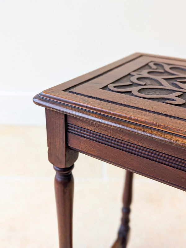 Antique Carved Mahogany Occasional Table c.1900