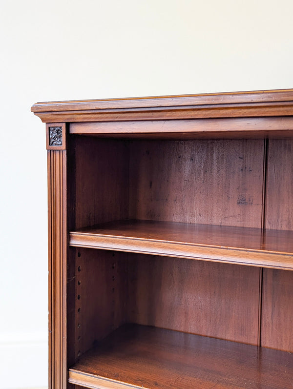 Antique Late Victorian Mahogany Open Bookcase c.1890