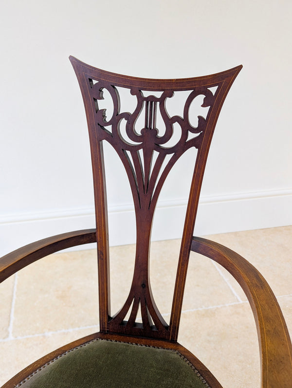 Antique Edwardian Mahogany Elbow Chair c.1910