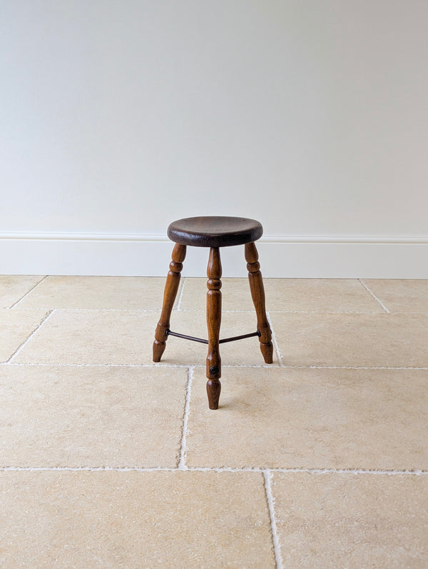 Antique Victorian Oak Three-Legged Country Stool c.1880