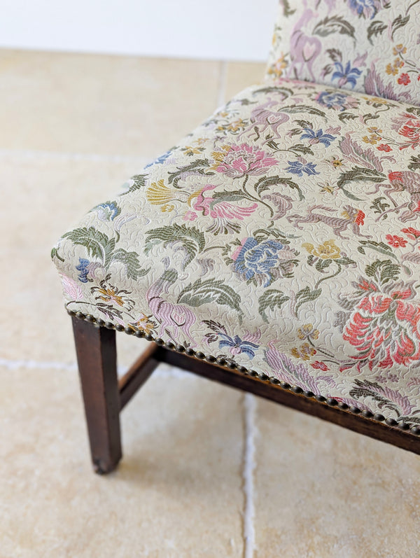 Antique Mid 19th Century Floral Mahogany Side Chair c.1850