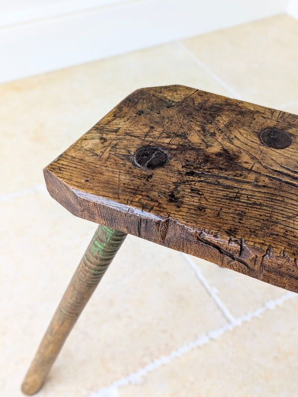 Antique Victorian Elm & Ash Cutler’s Stool c.1850