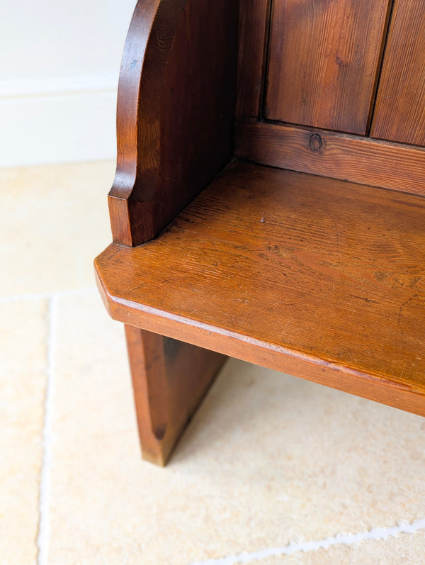 Antique Victorian Pitch Pine Pew c.1890