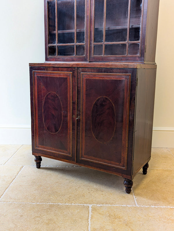 Antique Georgian Mahogany Bookcase Cabinet c.1800