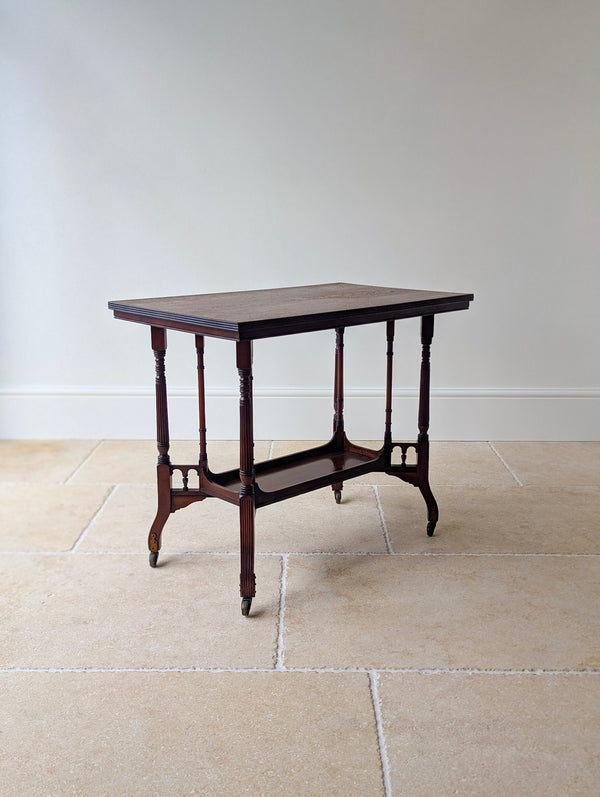 Antique Victorian Aesthetic Movement Mahogany Side Table by Gregory & Co c.1880
